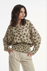 EMBOSSED EFFECT PRINT LILLE TOP